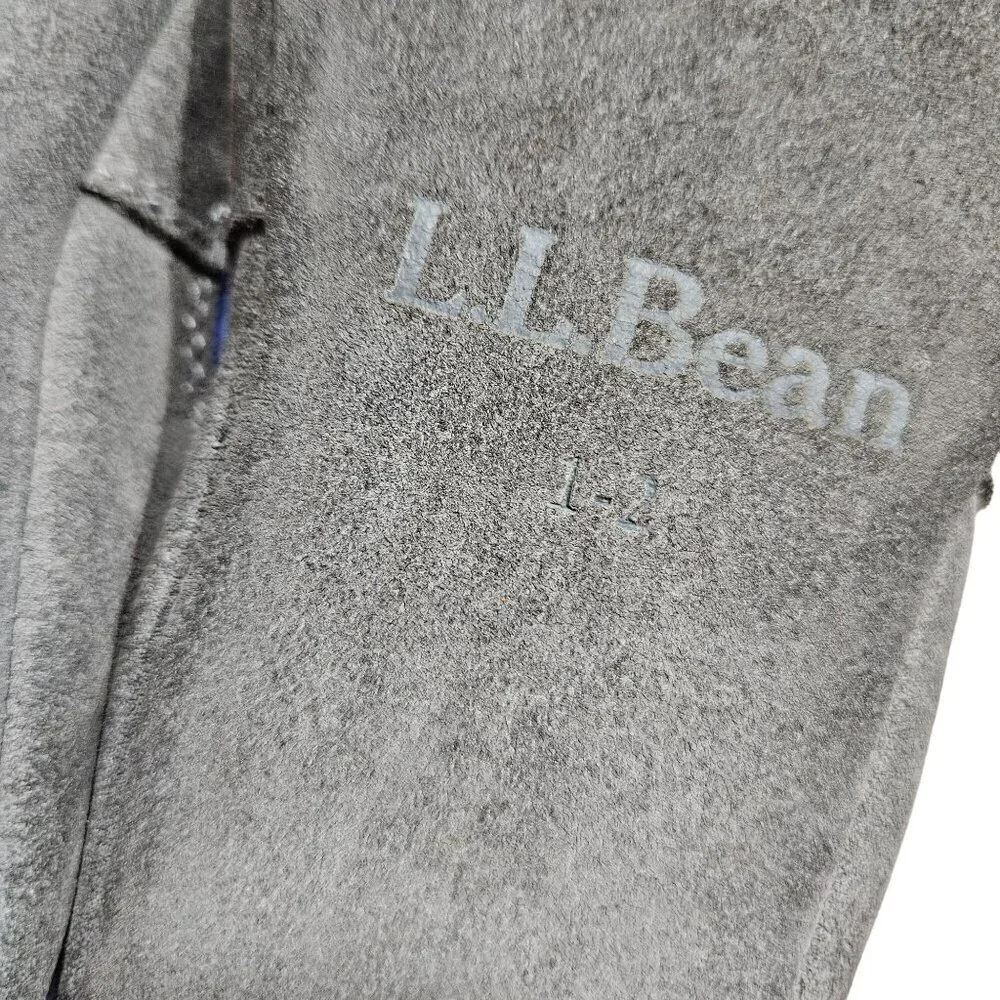 L.L.‎ Bean Girls 1-2 Blue Fleece Slippers With Snowflake Design & Leather Sole